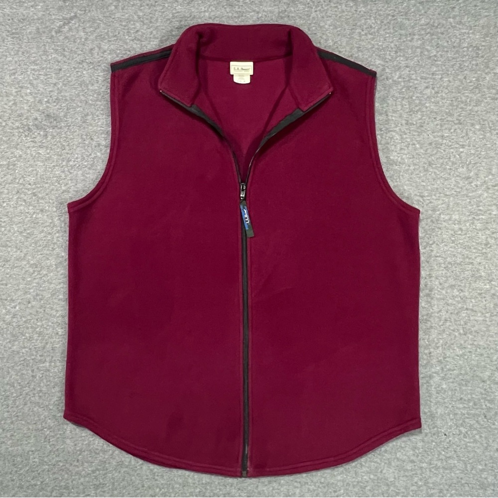 Vintage LL Bean Outdoors Fleece Vest Men’s Size Medium Made In U.S.A. Burgundy